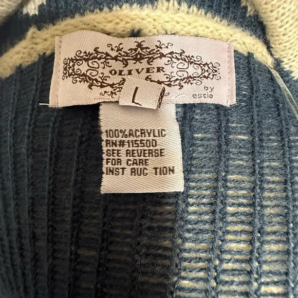 Olivers Navy and Cream Patterned Cardigan - Picture 6 of 6